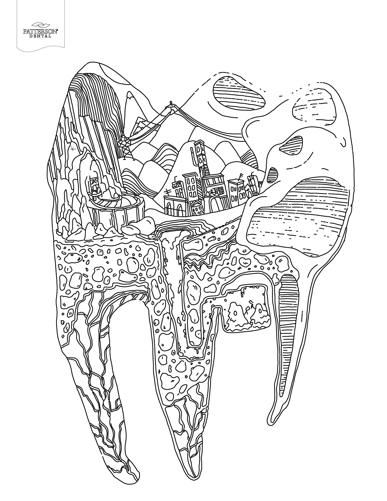 10 Toothy Adult Coloring Pages [Printable] - Off The Cusp