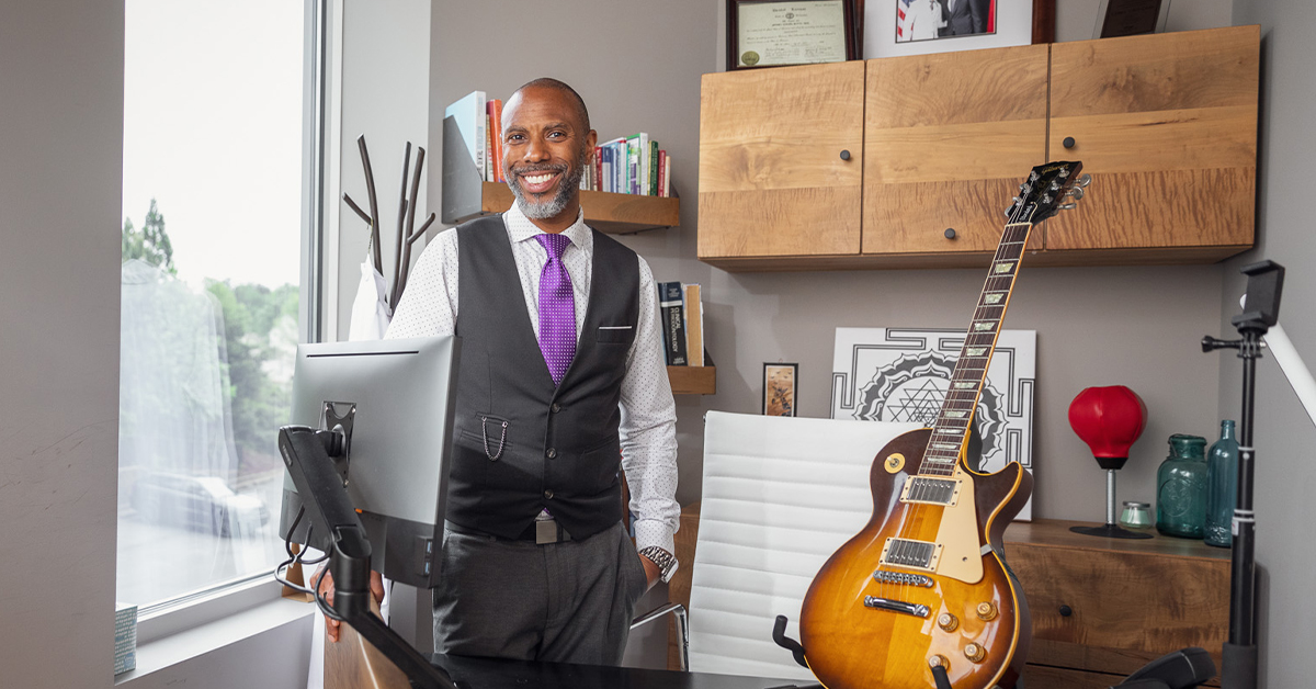 Jeffrey S. Butts, DDS, at his office in Atlanta.