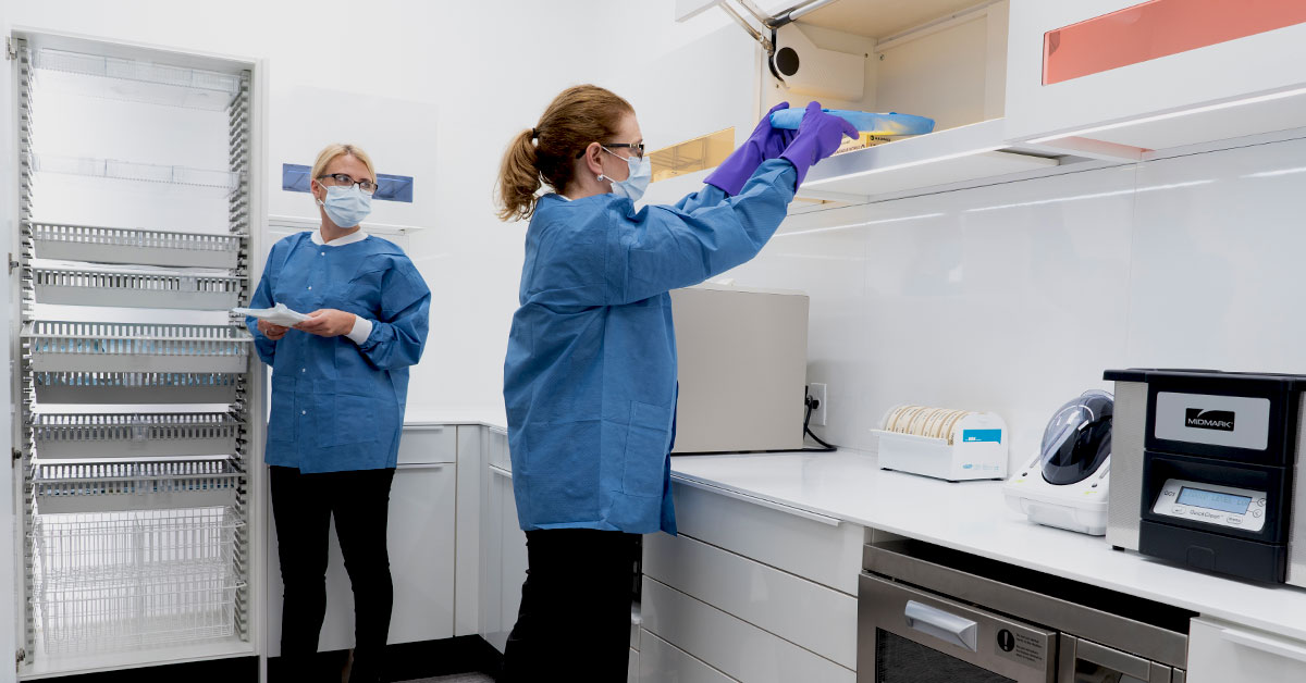 Photo of a dental processing center.