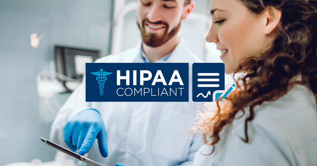 Stock photo with HIPAA compliant graphic overlay